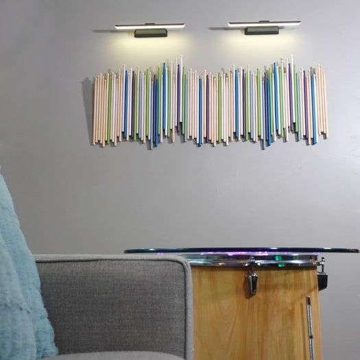 低成本DIY鼓棒墙面装饰教程，打造个性客厅-第2张图片-趣作屋