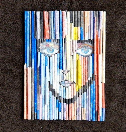 用废纸DIY人脸拼贴画的环保手工教程-第4张图片-趣作屋