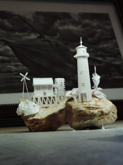 超简单手工建筑模型教程：用石头DIY迷你风车和灯塔-第30张图片-趣作屋