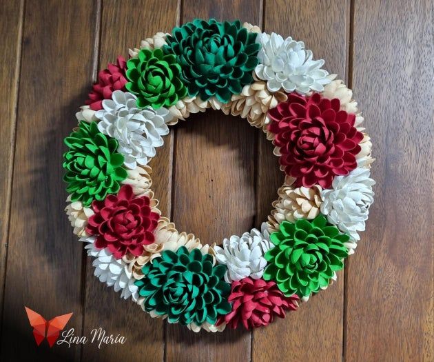 低成本开心果壳圣诞花环DIY教程-第35张图片-趣作屋