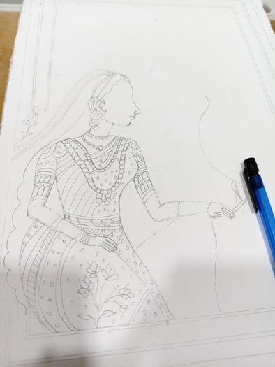 手工制作印度传统融合艺术画教程-第19张图片-趣作屋