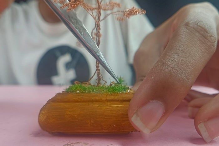 零成本铜丝变盆景树，手把手教你打造迷你艺术-第21张图片-趣作屋