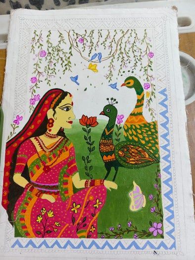 手工制作印度传统融合艺术画教程-第26张图片-趣作屋