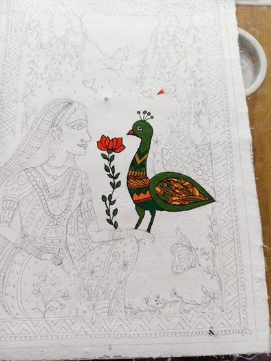 手工制作印度传统融合艺术画教程-第23张图片-趣作屋