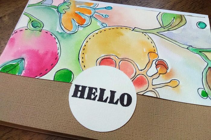 用水彩和刻字机制作夏日花朵卡片，DIY手绘教程-第1张图片-趣作屋