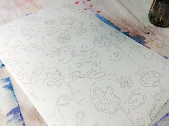 用水彩和刻字机制作夏日花朵卡片，DIY手绘教程-第5张图片-趣作屋