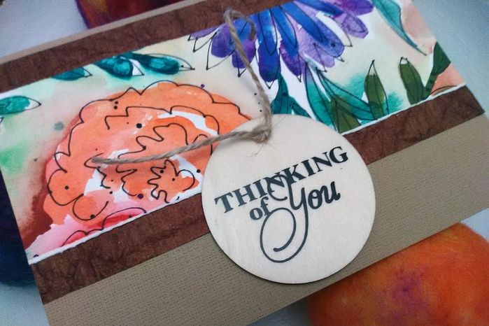 用水彩和刻字机制作夏日花朵卡片，DIY手绘教程-第13张图片-趣作屋