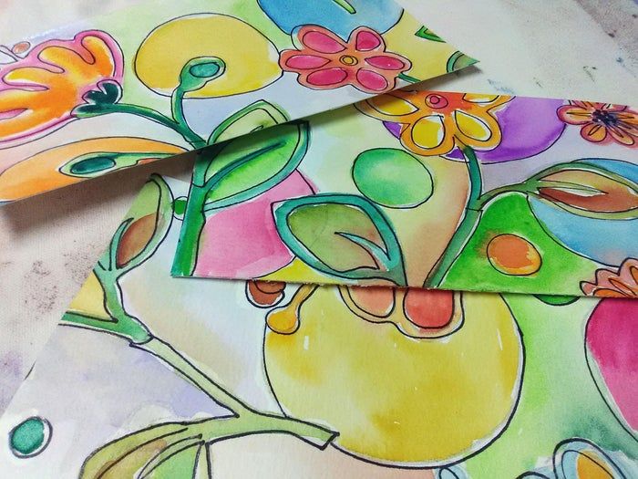 用水彩和刻字机制作夏日花朵卡片，DIY手绘教程-第8张图片-趣作屋