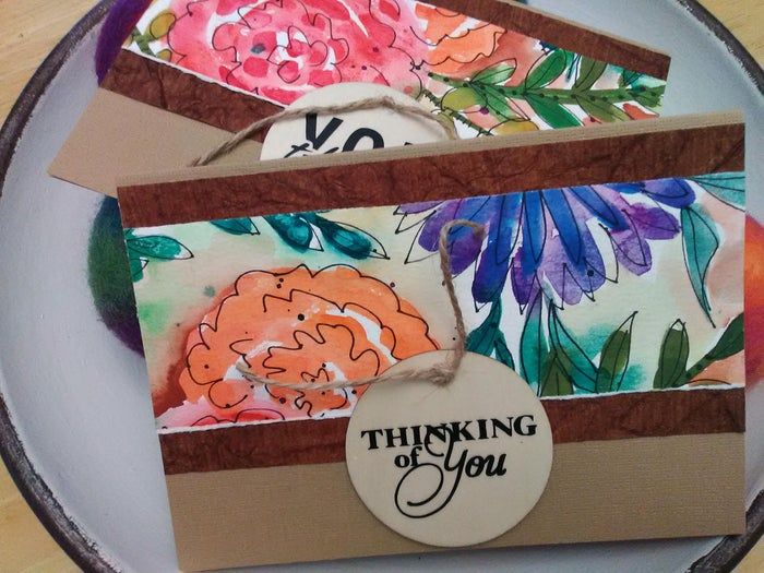 用水彩和刻字机制作夏日花朵卡片，DIY手绘教程-第11张图片-趣作屋