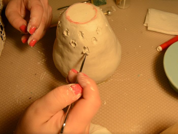 草莓造型花盆手工制作教程：风干黏土DIY创意容器-第20张图片-趣作屋