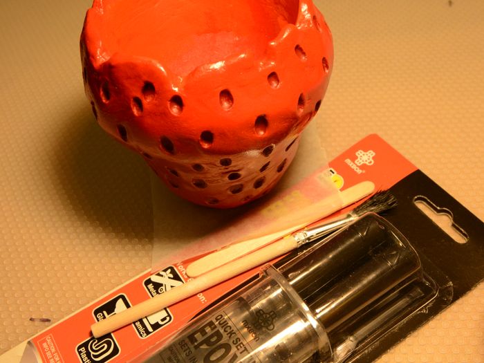 草莓造型花盆手工制作教程：风干黏土DIY创意容器-第30张图片-趣作屋