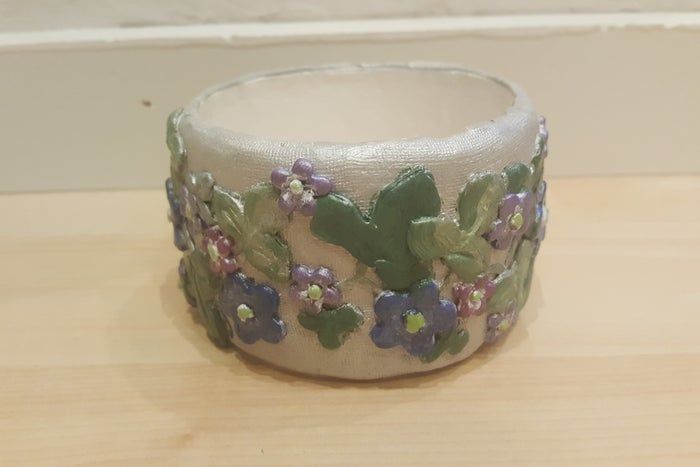 空纸筒手工腕带制作教程-聚合物粘土花朵装饰-第15张图片-趣作屋