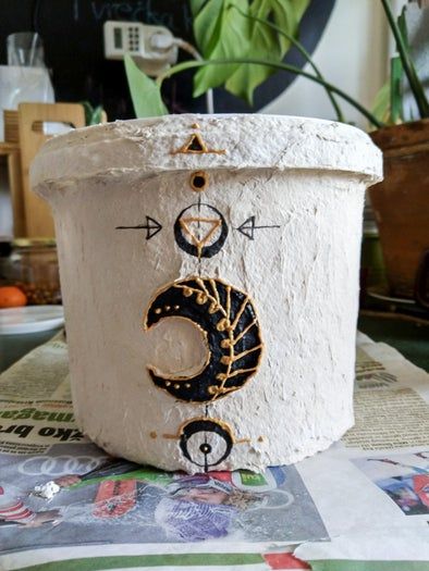 波西米亚风悬挂花盆改造教程-旧塑料花盆变身艺术品-第9张图片-趣作屋