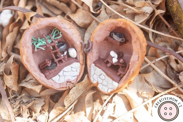 用核桃制作海蒂与祖父的微缩小屋教程——详细步骤与材料清单-第19张图片-趣作屋