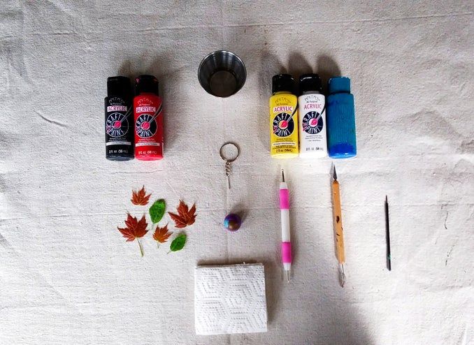 春日手工DIY：剩余陶土制作个性叶脉钥匙扣教程-第2张图片-趣作屋