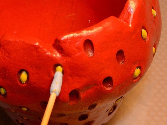 草莓造型花盆手工制作教程：风干黏土DIY创意容器-第29张图片-趣作屋