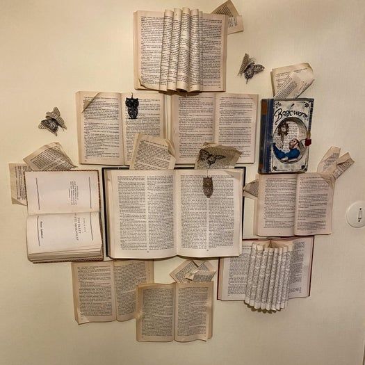 旧书改造书虫微缩场景装饰阅读角制作教程-第37张图片-趣作屋