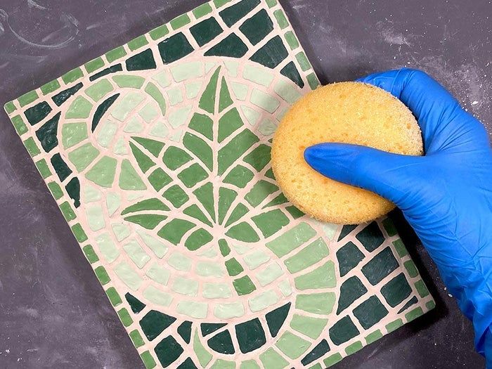 仿生绿叶马赛克制作教程：亚克力模板与空气粘土工艺-第18张图片-趣作屋