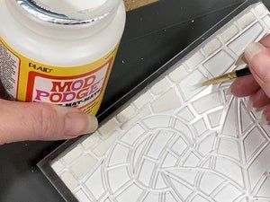 仿生绿叶马赛克制作教程：亚克力模板与空气粘土工艺-第10张图片-趣作屋