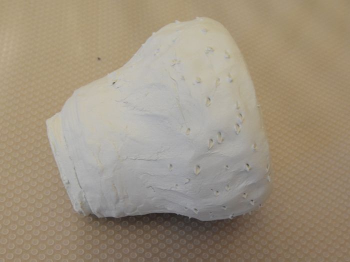 草莓造型花盆手工制作教程：风干黏土DIY创意容器-第11张图片-趣作屋