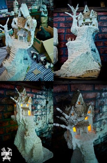 低成本自制纸粘土配方及DIY鬼屋教程-第8张图片-趣作屋