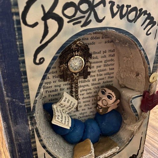 旧书改造书虫微缩场景装饰阅读角制作教程-第1张图片-趣作屋