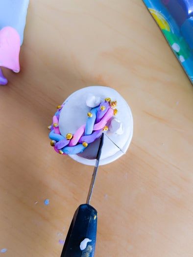 彩虹黏土蛋糕DIY教程-手工制作迷你创意摆件-第23张图片-趣作屋