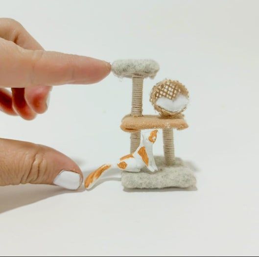 迷你猫咪健身房手工制作教程-硬纸板毛毡布打造-第2张图片-趣作屋