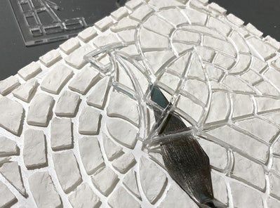 仿生绿叶马赛克制作教程：亚克力模板与空气粘土工艺-第13张图片-趣作屋