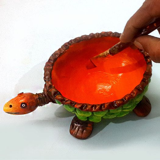 低成本旧物改造幸运龟手工艺品DIY教程-第7张图片-趣作屋