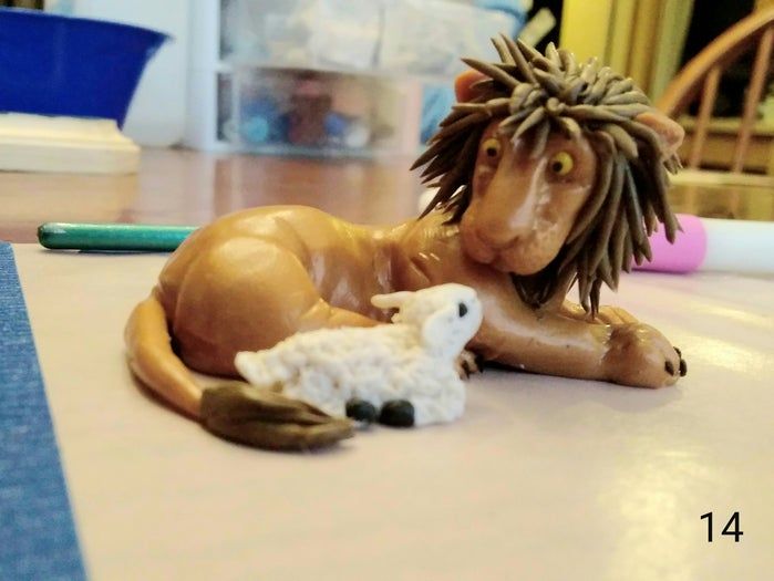 软陶手工制作狮子与羔羊雕塑教程-第15张图片-趣作屋 软陶手工制作狮子与羔羊雕塑教程-第15张图片-趣作屋