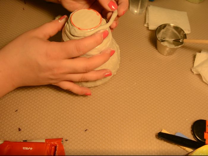 草莓造型花盆手工制作教程：风干黏土DIY创意容器-第15张图片-趣作屋