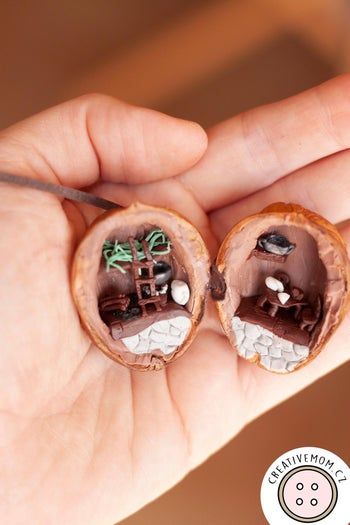 用核桃制作海蒂与祖父的微缩小屋教程——详细步骤与材料清单-第2张图片-趣作屋