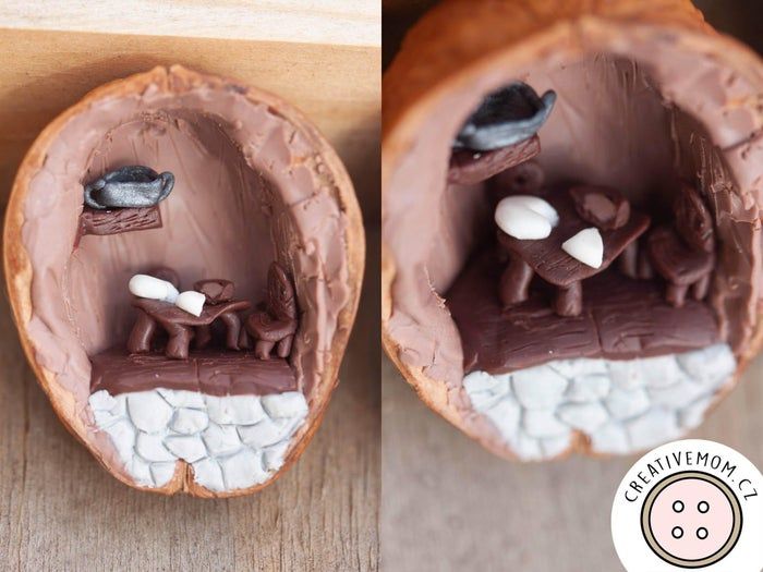 用核桃制作海蒂与祖父的微缩小屋教程——详细步骤与材料清单-第17张图片-趣作屋