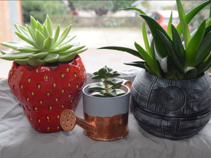 草莓造型花盆手工制作教程：风干黏土DIY创意容器-第37张图片-趣作屋