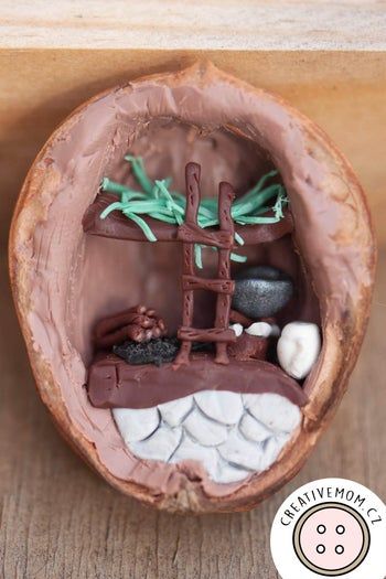 用核桃制作海蒂与祖父的微缩小屋教程——详细步骤与材料清单-第16张图片-趣作屋