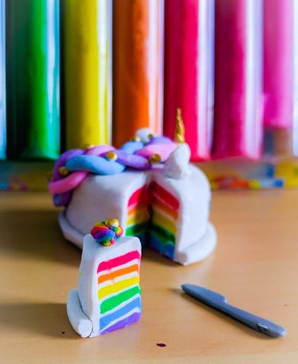 彩虹黏土蛋糕DIY教程-手工制作迷你创意摆件-第25张图片-趣作屋