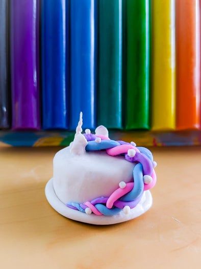 彩虹黏土蛋糕DIY教程-手工制作迷你创意摆件-第21张图片-趣作屋