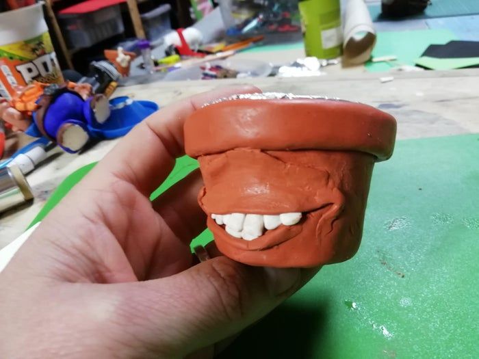 软陶笑脸花盆DIY教程：个性化小型植物花盆制作方法-第13张图片-趣作屋