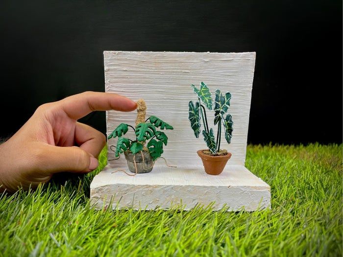 陶土制作微型室内植物教程-复刻龟背竹海芋步骤-第10张图片-趣作屋 陶土制作微型室内植物教程-复刻龟背竹海芋步骤-第10张图片-趣作屋