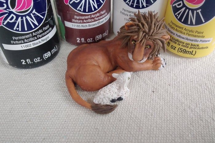 软陶手工制作狮子与羔羊雕塑教程-第19张图片-趣作屋 软陶手工制作狮子与羔羊雕塑教程-第19张图片-趣作屋