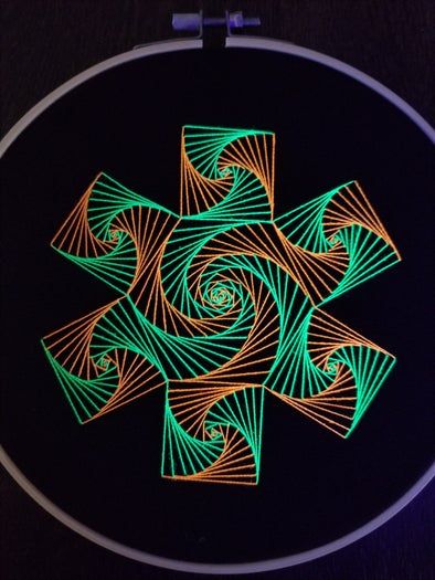 手把手教你用直线绣出曲线美感的刺绣DIY教程-第21张图片-趣作屋