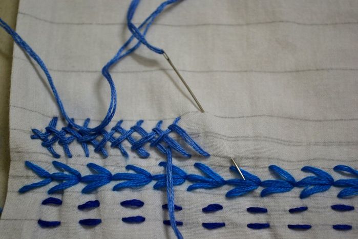 用刺绣线碎片制作多彩棉质围巾的详细教程-第12张图片-趣作屋