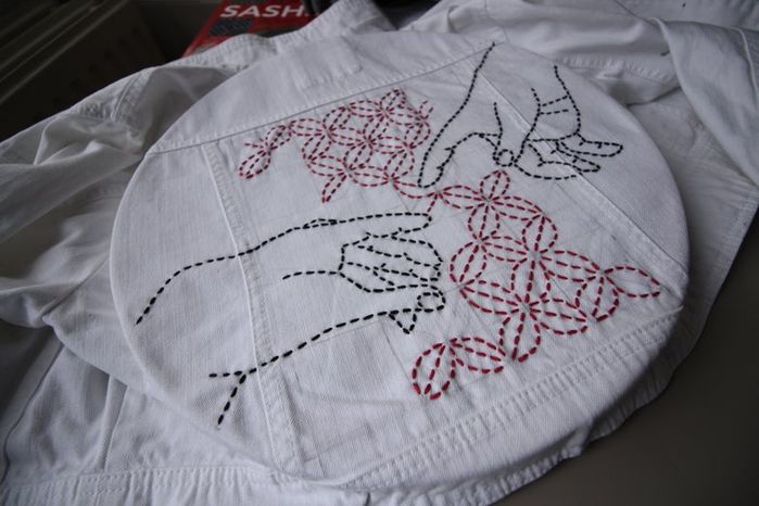 DIY牛仔夹克Sashiko刺绣教程：从零开始的创意手工改造-第41张图片-趣作屋