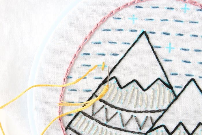 免费山景刺绣针法教程：掌握8种基础刺绣技巧-第55张图片-趣作屋
