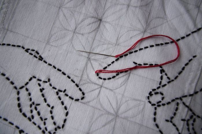 DIY牛仔夹克Sashiko刺绣教程：从零开始的创意手工改造-第29张图片-趣作屋