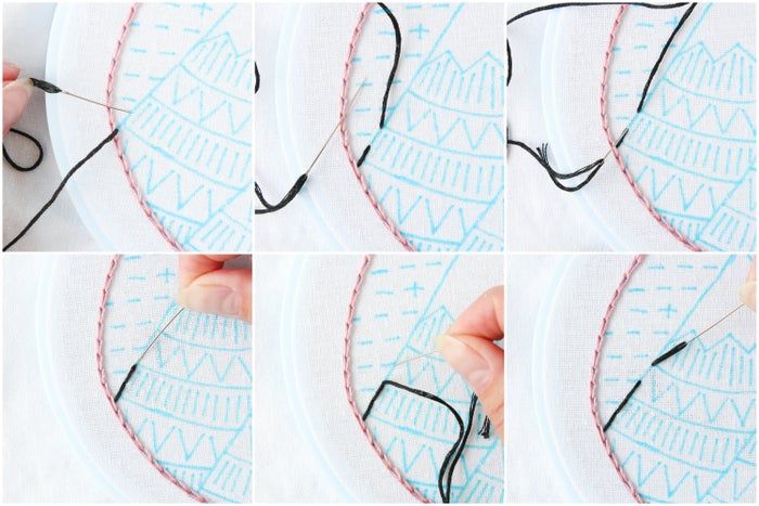 免费山景刺绣针法教程：掌握8种基础刺绣技巧-第25张图片-趣作屋