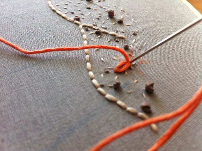刺绣基础针法教程：轻松掌握自然图案绣法-第20张图片-趣作屋