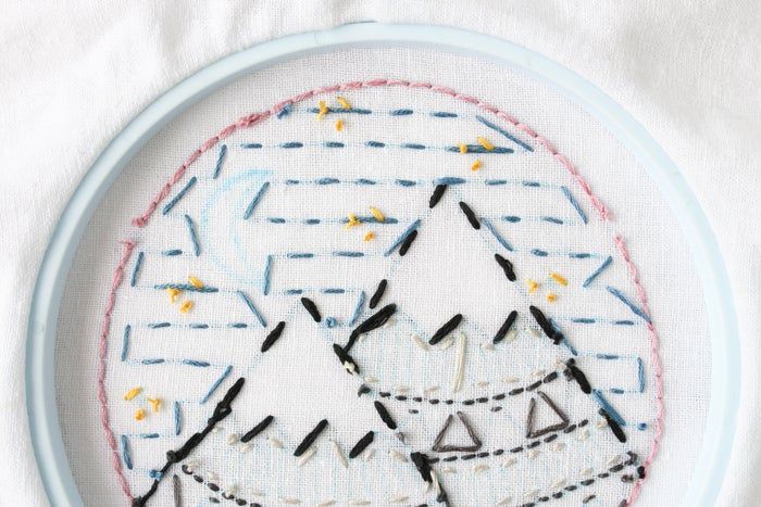 免费山景刺绣针法教程：掌握8种基础刺绣技巧-第58张图片-趣作屋