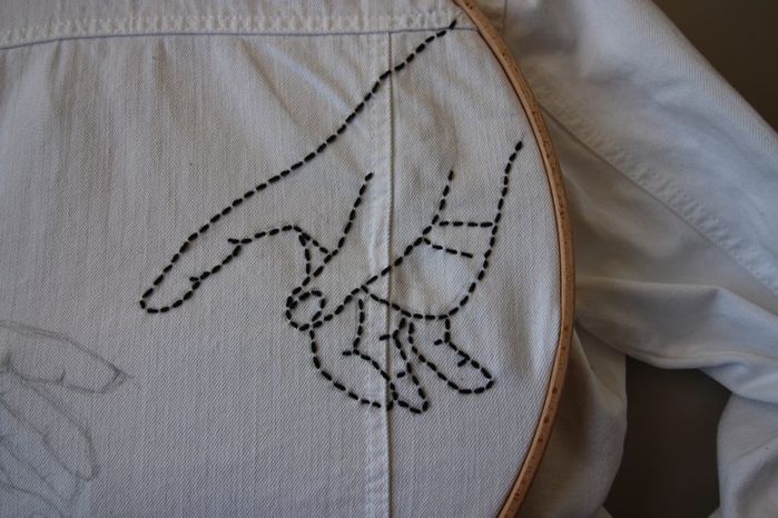 DIY牛仔夹克Sashiko刺绣教程：从零开始的创意手工改造-第15张图片-趣作屋